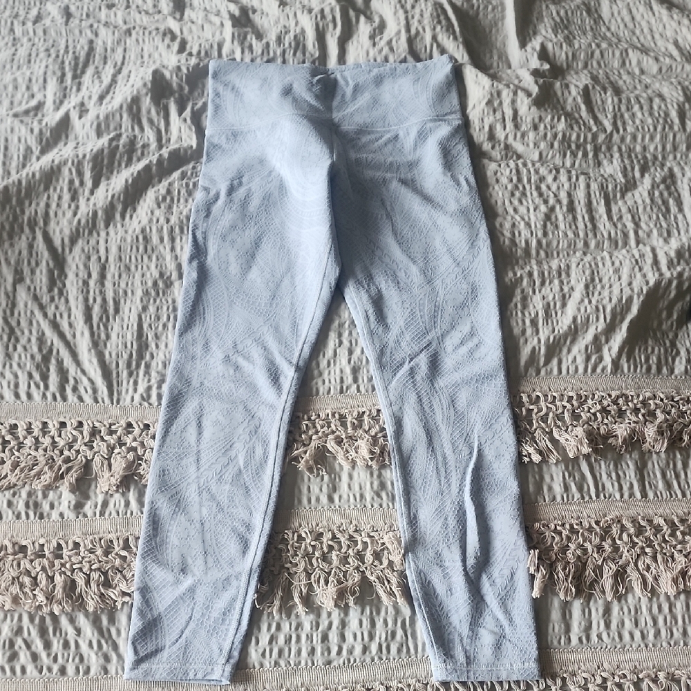 Light Blue Paisley Print Elation  High-Waisted Leggings